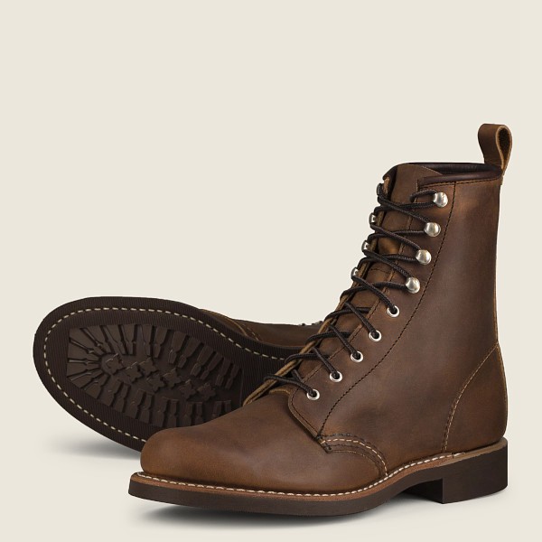 Heritage Støvler Dame - Red Wing Silversmith - Short Rough & Tough Læder - Brune - BRIPFC-052